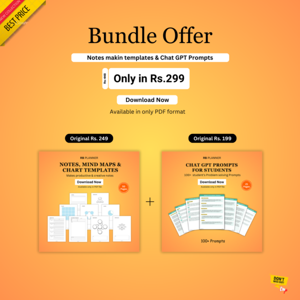 Bundle Offer #3 - Notes Taking, Mind Map & Chart Templates & Chat GPT Prompts